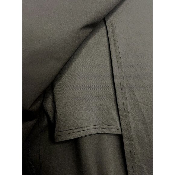 Sleeveless Black Draped Maxi Dress With Tank Asymmetrical Front Panel flaw - Picture 8 of 12